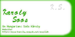 karoly soos business card
