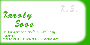 karoly soos business card